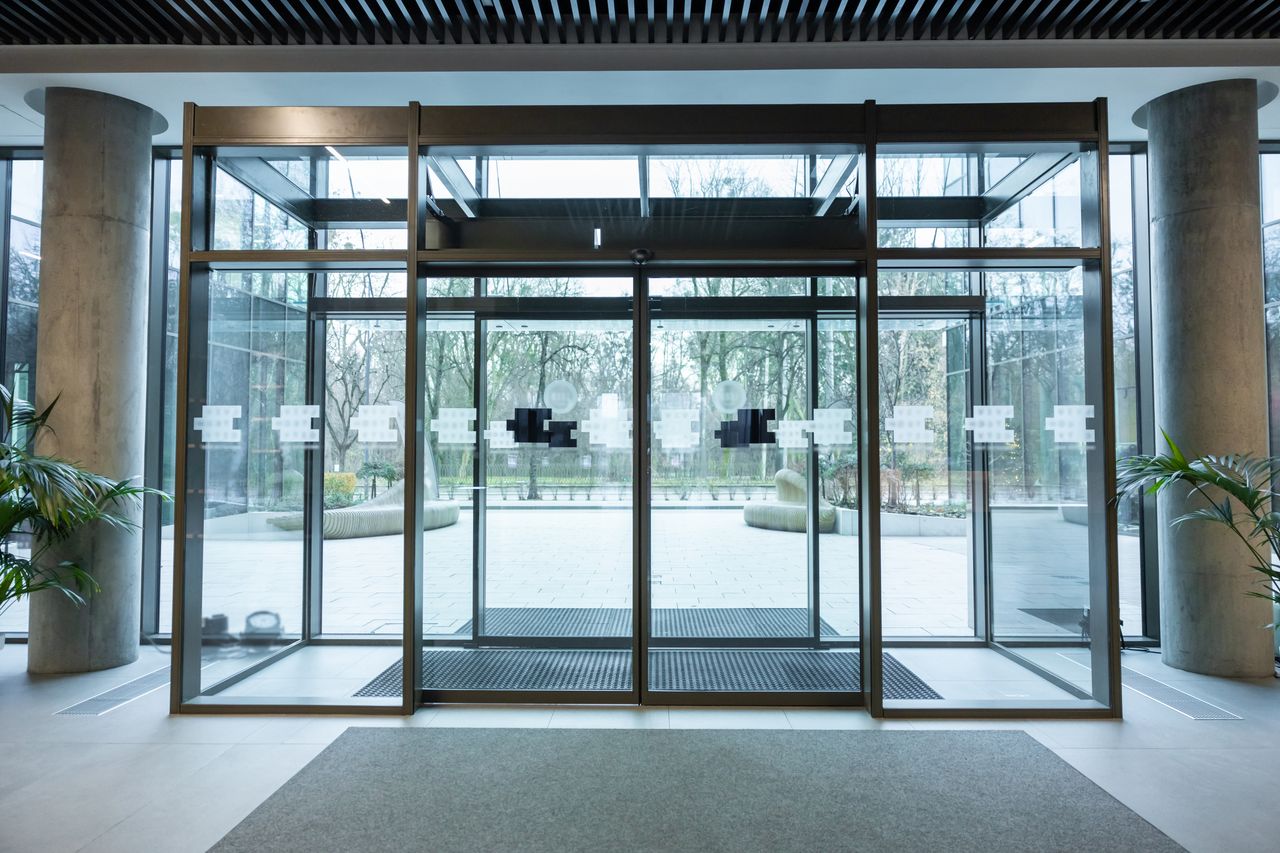 Commercial glass storefront and office building served by Glass and Door Pro in Charlotte, NC